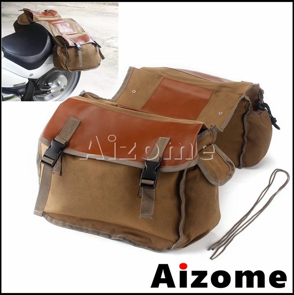 

Motorcycle Saddlebag Large Capacity Storage Bag Canvas Panniers Luggage Bag For Harley Sportster Honda shadow 750 Suzuki DR 650