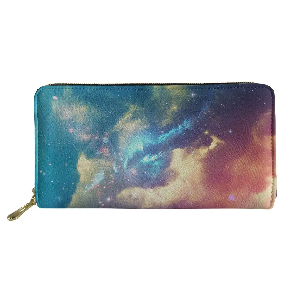 

2020 New Fashion Leather Ladies Wallet Woman Clutch Starry Sky Printing Ms Credit Card Holder Money Bags Lady Bag Woman Clutch