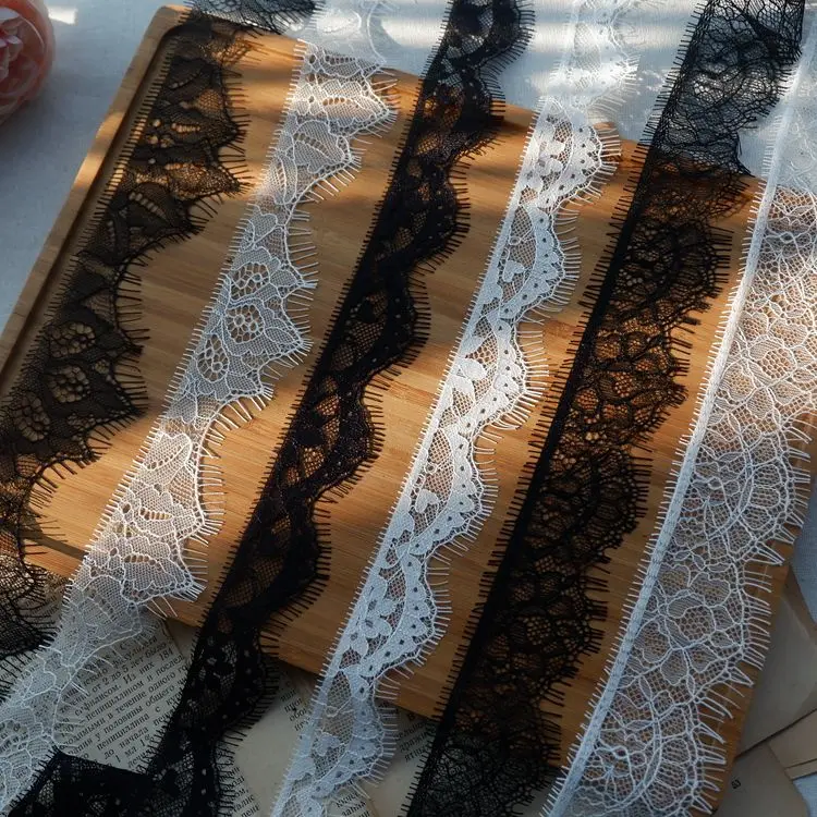 Export exquisite high-quality bone line unilateral eyelashes lace fabric garment underwear skirt collar edge decorative