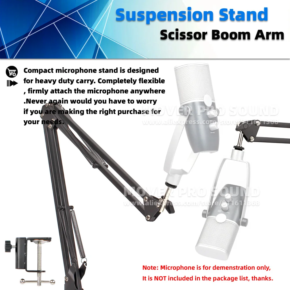 Desktop Suspension Microphone Stand Scissor Boom Arm For AKG Ara USB Recording Mic Desk Top Mount Holder Cantilever Bracket