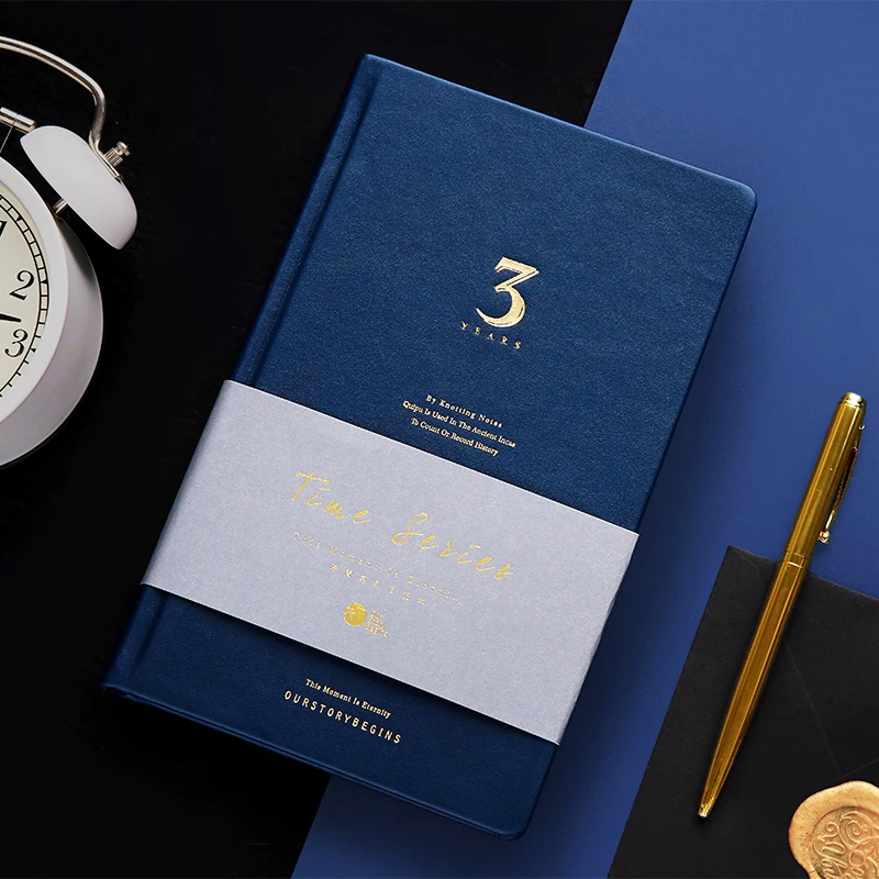 OUR STORY BEGINS Time Series Notebook Five-year / Three-year Diary Notepad A5 Vintage Creative Leather Notepad 1PCS