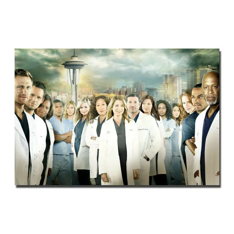 D0665 Grey's Anatomy Medical TV Series Ellen Pompeo Silk Fabric Poster Art Decor Indoor Painting Gift