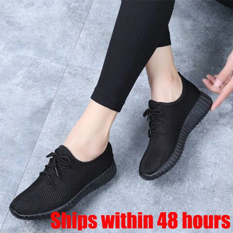 

2020 Hot Sale Breathable Sport Sneakers Women's Leisure Breathable Air Mesh Outdoor Fitness Running Shoes Zapatillas Mujer Cheap