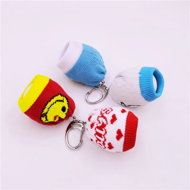 Lovely Cartoon Small Golf Ball Bag Knitted Wool One Mini Golf Bags With Hang Buckle Unisex 2pcs/lot 2 Colors