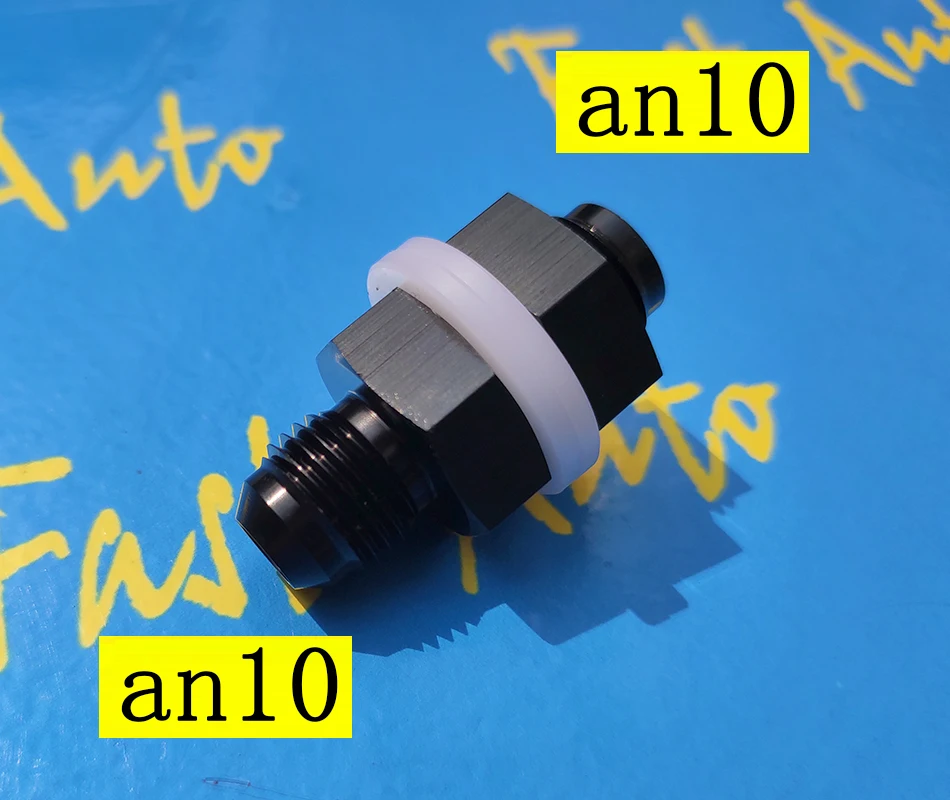 Black 7/8-14unf thread  -10an an10 an-10 to an10 male Fuel Cell Tank Adapter Bulkhead Fitting