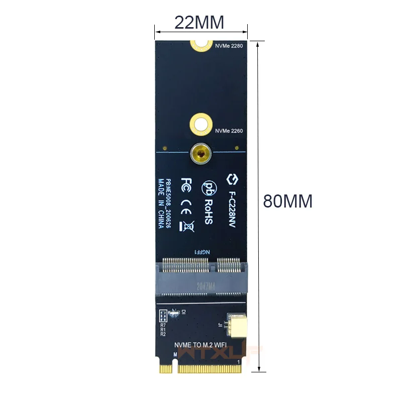 Wifi Adapter M.2 A+E Key to M2 M Key Slot wireless Bluetooth Network Card for BCM94352Z AX200 AX210 NVMe PCI express SSD Port