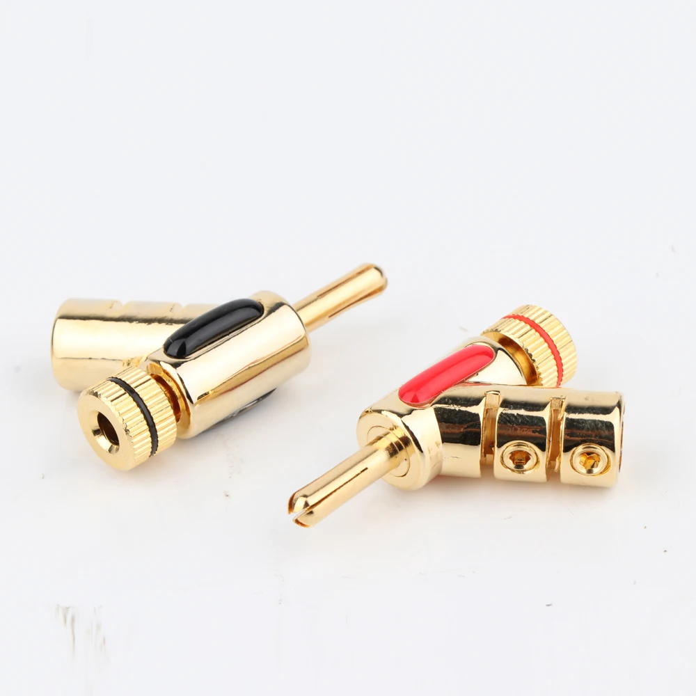 

Preffair HI-END Brass Gold Plating Banana Plug Lock Speaker CABLE Plug Gun type Banana Connector