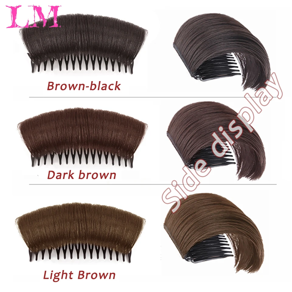 LM Synthetic Hair Invisible Bangs Pad High Straight Hair Up Comb False Hair Accessories Natural Hair Extension For Women Wig