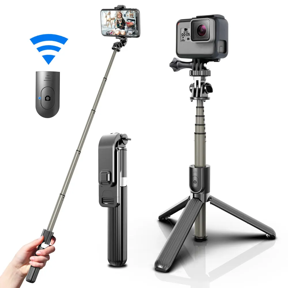 Handheld Wireless Bluetooth Selfie Stick Tripod Foldable Stick Selfie Fill Light for iPhone X Huawei Samsung Mobile Smartphone