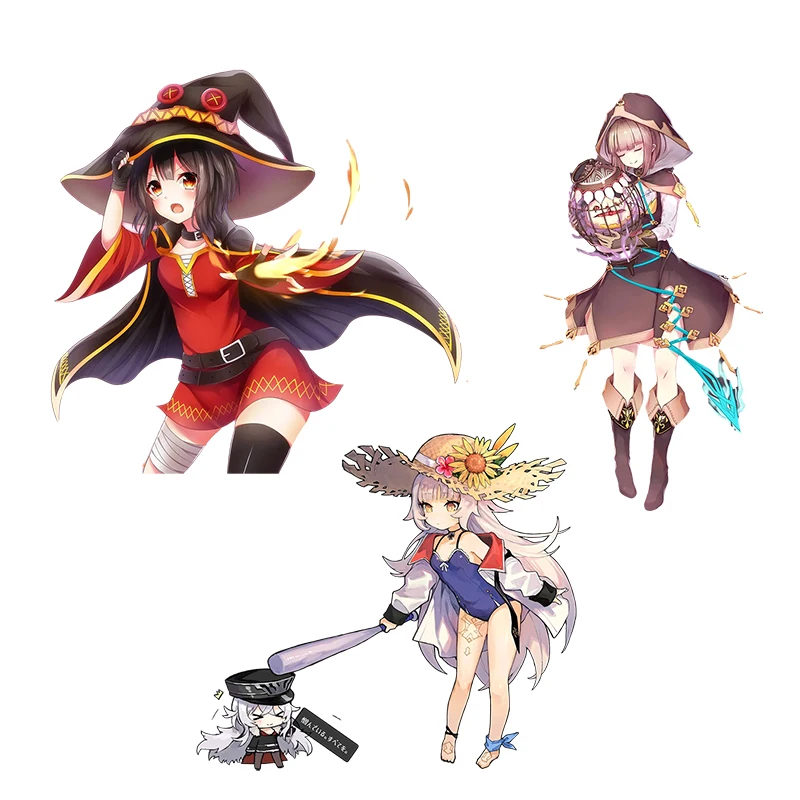 Three Ratels C497 Playful little witch of magic  cartoon anime car hood sticker laptop decal wall stickers for bathroom