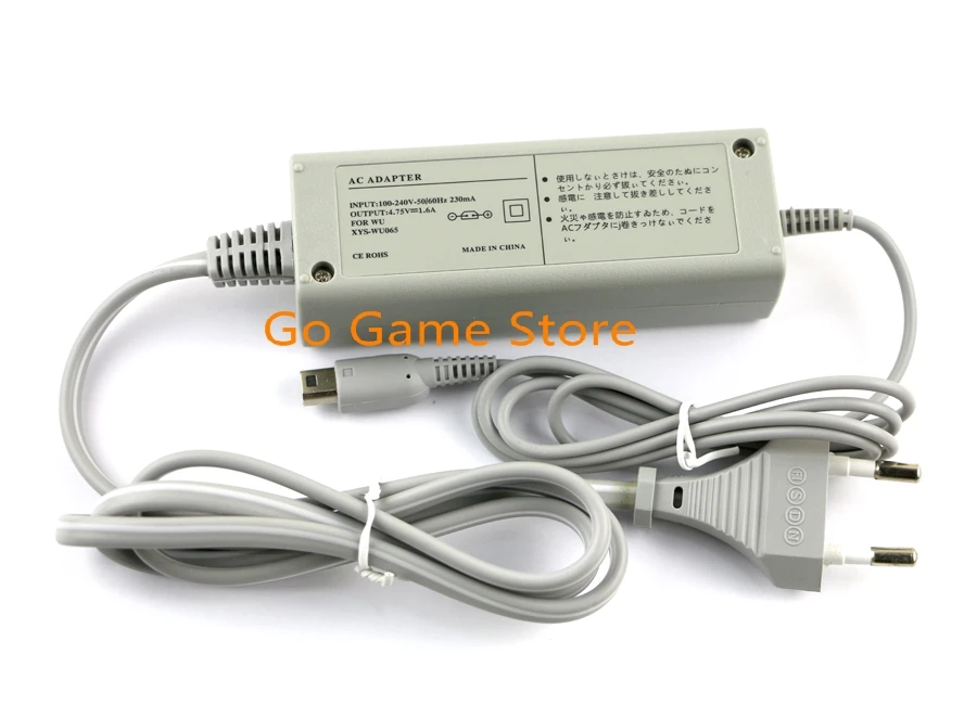 1 peça para nintendo wii u gamepad controlador eua plug & ue fonte adaptador ac cabo carregador