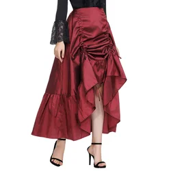 SD falda de mujer ajustable, cintura elástica alta, cuerda de tracción lateral, gótica, renacentista, Steampunk, Vintage, elegante, informal