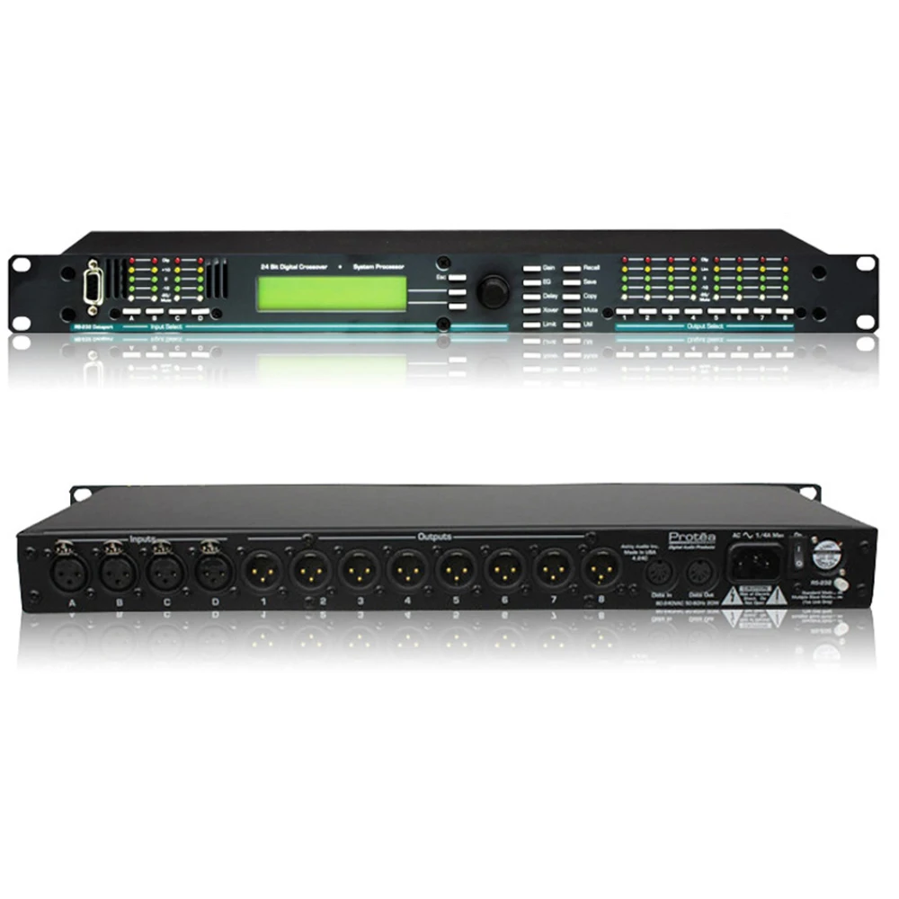 Цифровой аудиопроцессор с 4 входами и 8 выходами 4,24, профессиональный DSP, соответствующий аудиомикшера и динамиками линейного массива