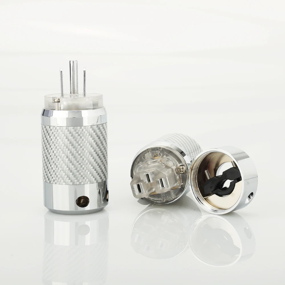 Высококачественные пары из углеродного волокна с родиевым покрытием, «сделай сам», Питание переменного тока, электрический Штекерный разъем, штепсельная вилка IEC EU US