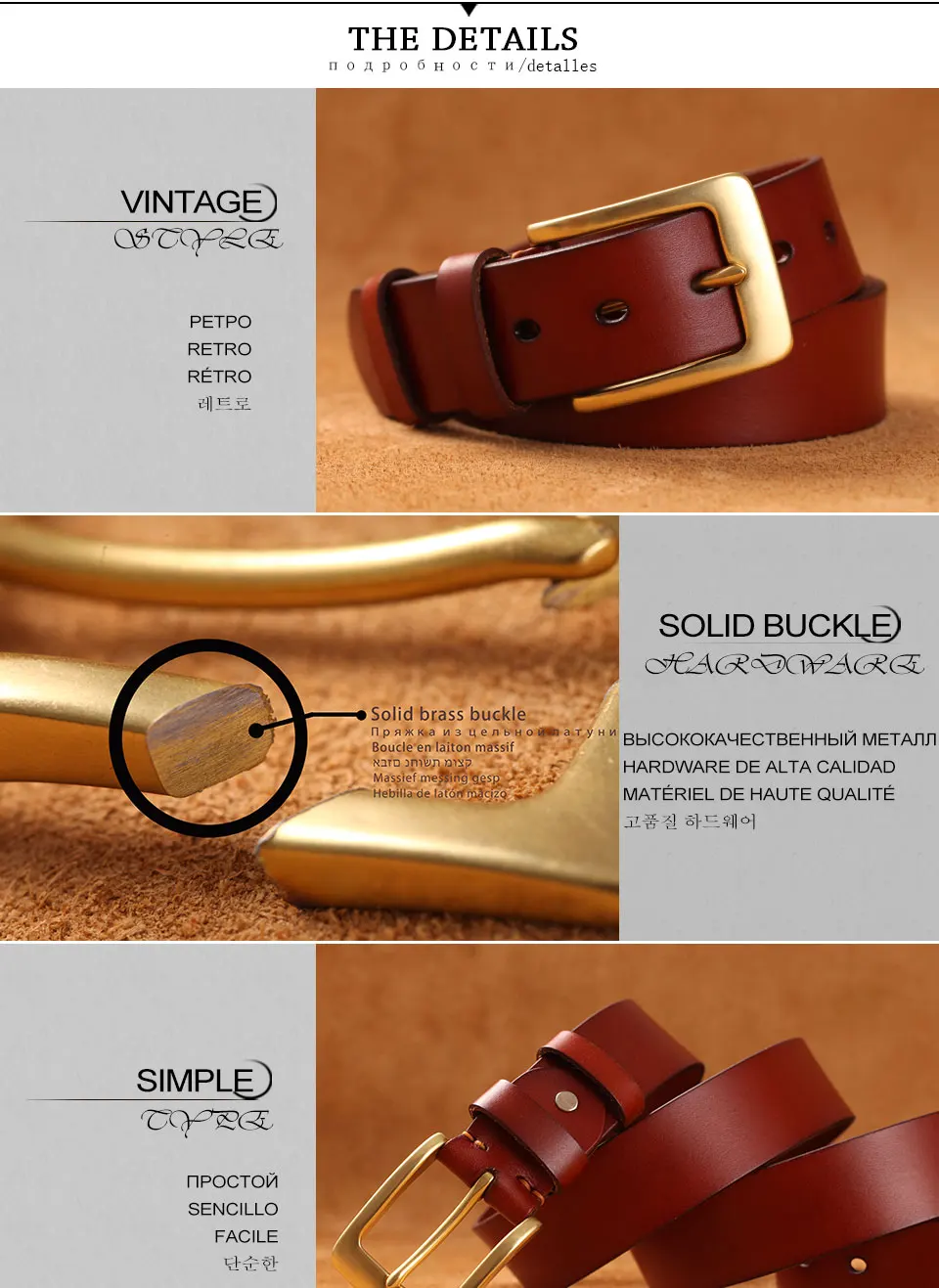 Echtes Leder Gürtel Für Männer Mode Massivem Messing Schnalle Gürtel Männer der Kupfer Schnalle Gürtel Rindsleder Qualität Männer Strap – Detail 3