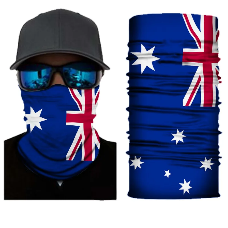 3D Seamless Bandanas National Flag Buffs, Motorcycle Cycling Neck Face Mask, Scarf Headband, Hiking, Ski, Fishing, Balaclava