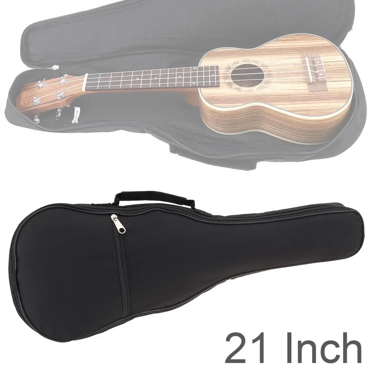 

21 Inch Black Color Portable Cotton Bag Ukulele Soft Case Gig Bag Waterproof Bags Hawaii Four String Guitar Backpack