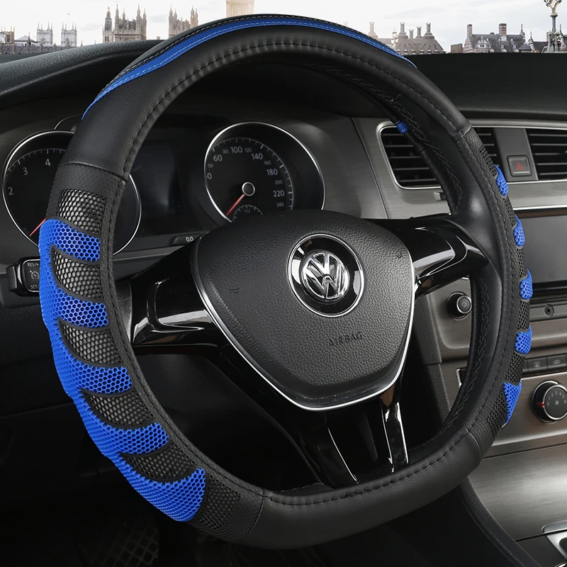 D Shape Car Steering Wheel Cover For VW Jetta 6 2017-2022 Golf 7 Scirocco Bettle 2012-2022 Tiguan 2019 2020 Auto Accesorioss