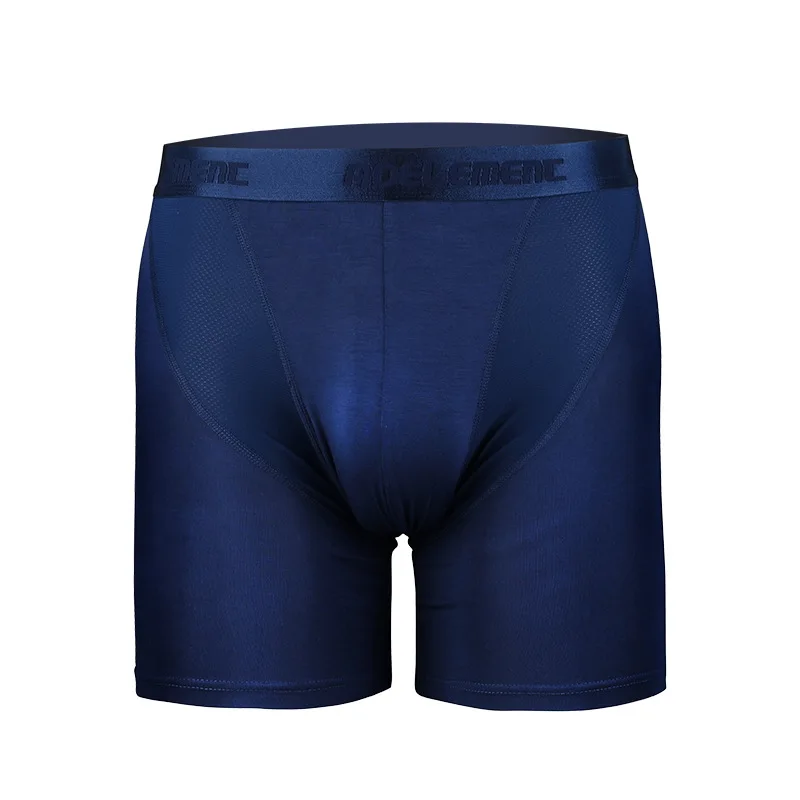 Herren Unterwäsche Boxer Modal Höschen Mann Atmungs Eis Seide U Konvexen Beutel Lange Bein Unterhose Männliche Boxershorts Plus Größe L-5XL