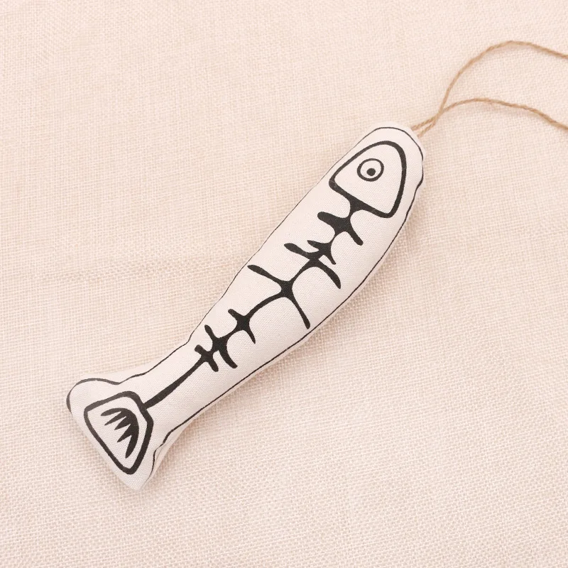 Cat funny cat stick chews hanging cage self-hey to relieve boring paper sound catnip cotton fish cat toy Kitten interactive Toys