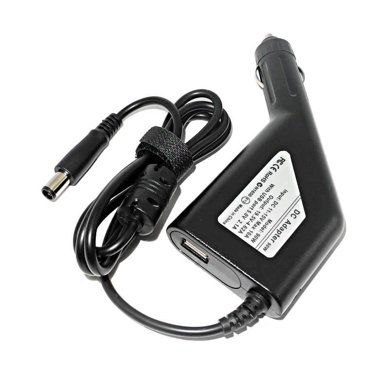 19.5V 4.62A Laptop Car DC Adapter Charger Power Supply for Dell Latitude D630 D800 D810 D820 D830 D631 D631N 5V 2.1A USB Charger