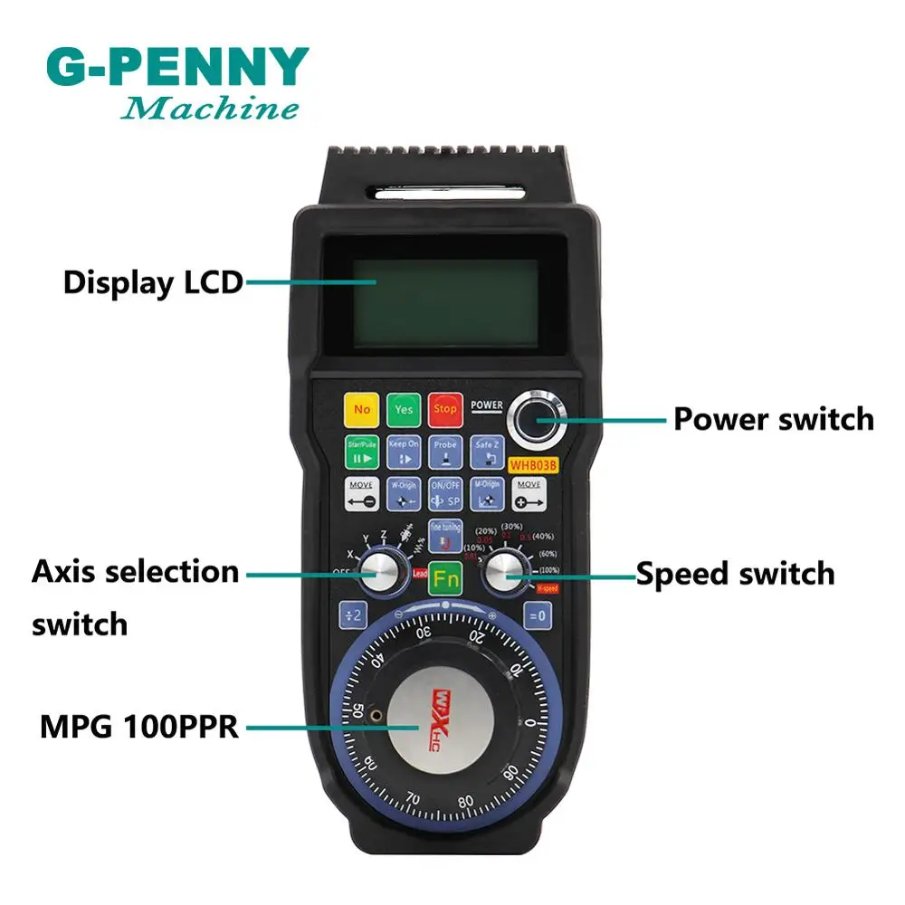 CNC 3Axis USB NC Studio Wireless Remote Handle CNC pulse generator MPG Weihong WHB03B for CNC Router Engraving Machine