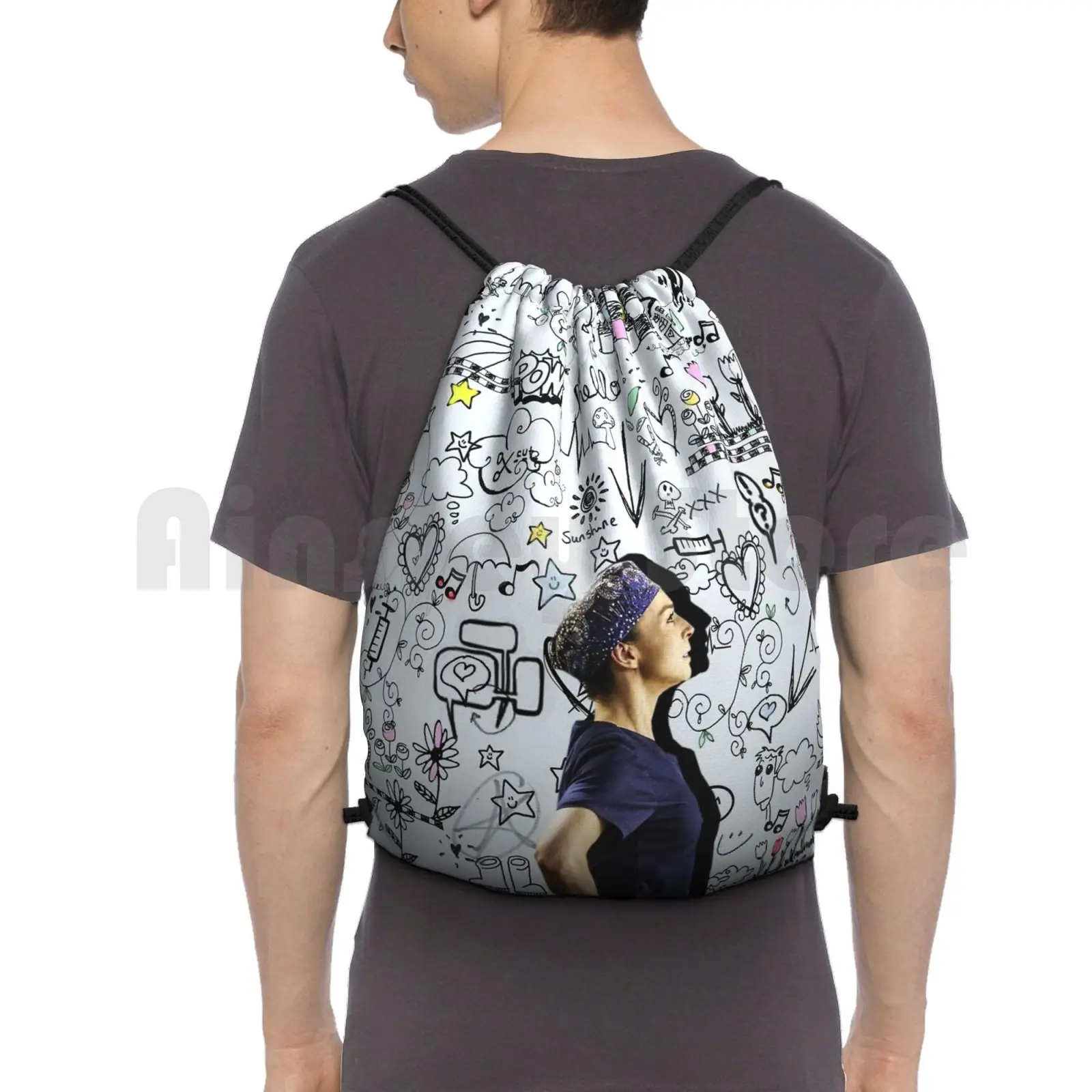 

Doodle Amy Backpack Drawstring Bag Riding Climbing Gym Bag Amy Amelia Shepherd Greys Anatomy Caterina Scoresone Tv Show