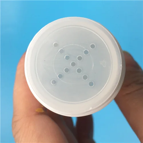 50pcs 60ml White Black Plastic Empty Refillable Bottles For Cosmetics Jar Salts Protection Cap Packaging Loose Powder Container