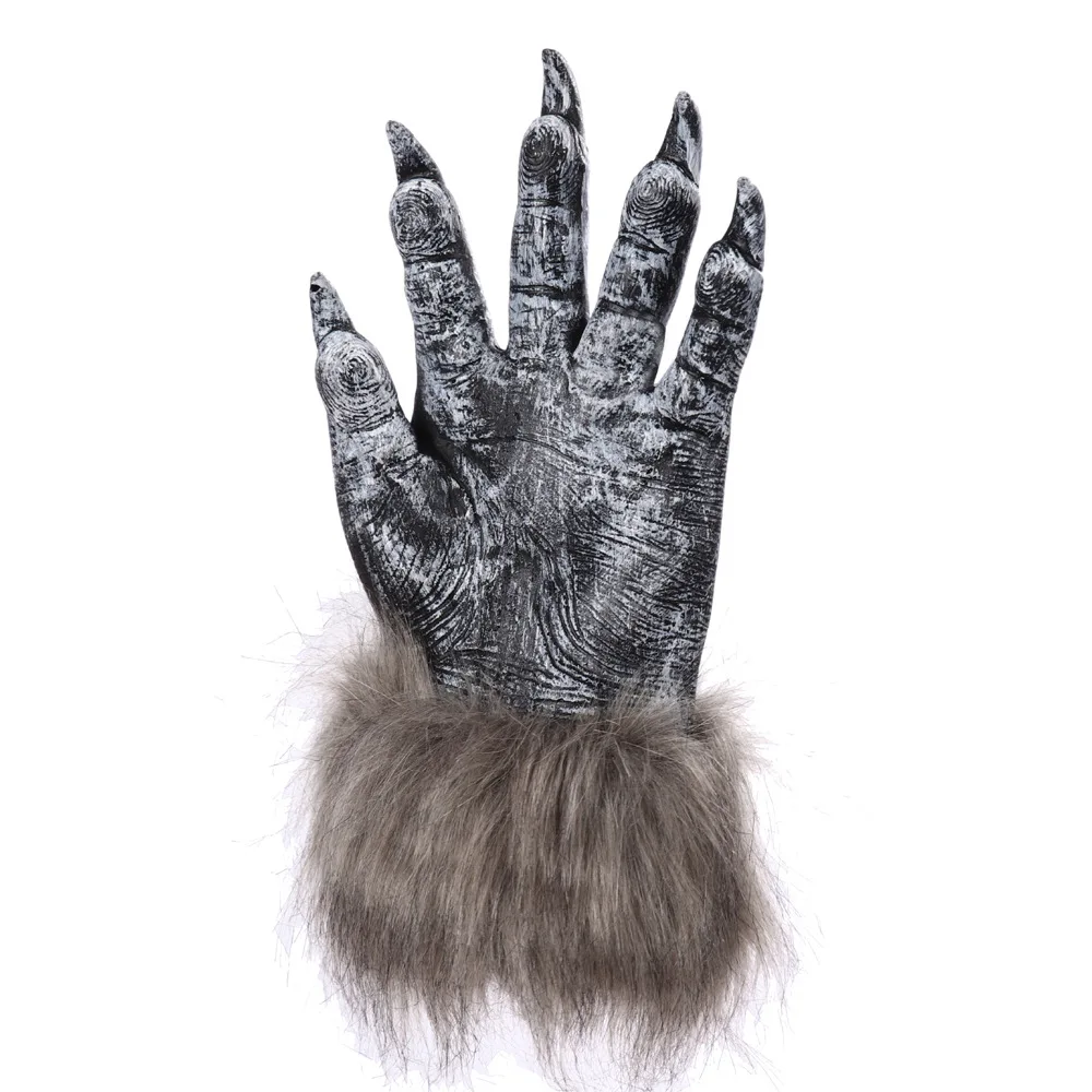 Roleparty Gloves Gift Cosplay Halloween Werewolf Ghost Festival Hairy Beast  Simulation Wolf Claw  Drop Shipping