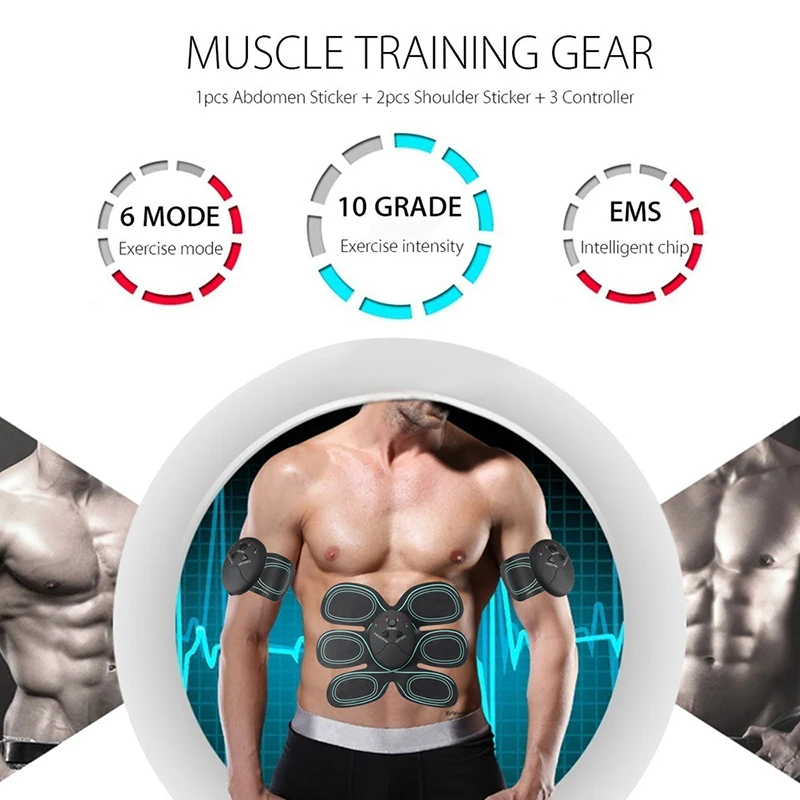 Wireless Muscle Stimulator Vibration Abdominal Muscle Trainer Fitness Massage Body Slimming Machine Belly Arm Relax Apparatus