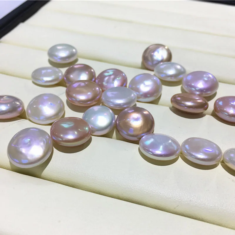 China Cultured Baroque Freshwater Coin Pearl 4A White Pink Purple Loose Beads Pearls for Jewelry Making Ring Earrings Necklace