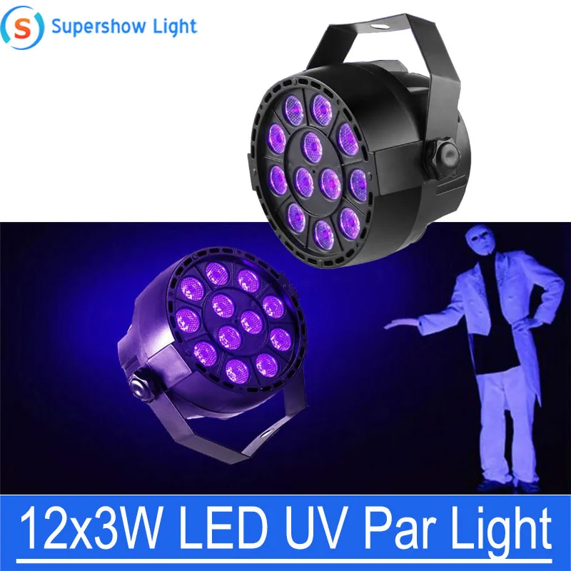 

12X3W UV LED Par Light DMX512 Led Beam Lights Professional Ultraviolet Color Flat Par Concert Ballroom Equipment Lighting