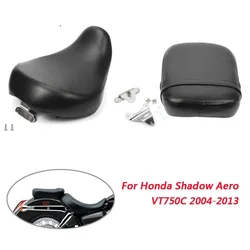 Motorcycle Accessories Black Soft Front Driver Rear Passenger Seat Cushion Leather Pillow for Honda Shadow Aero VT750C 2004-2013