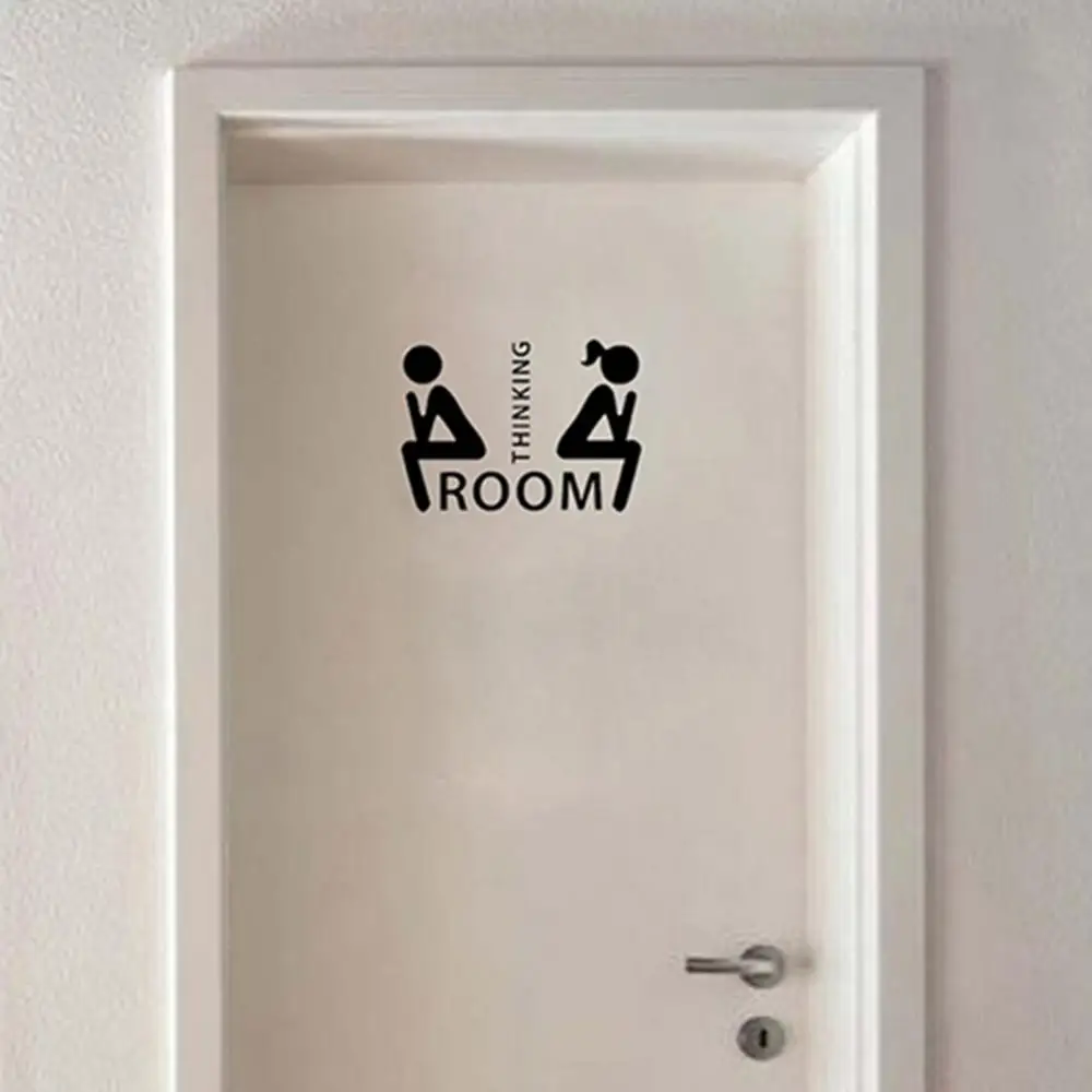 WC Toilet Entrance Sign Door Stickers For Public Place Home Decoration Creative Pattern Wall Decals Diy Funny Vinyl Mural Art