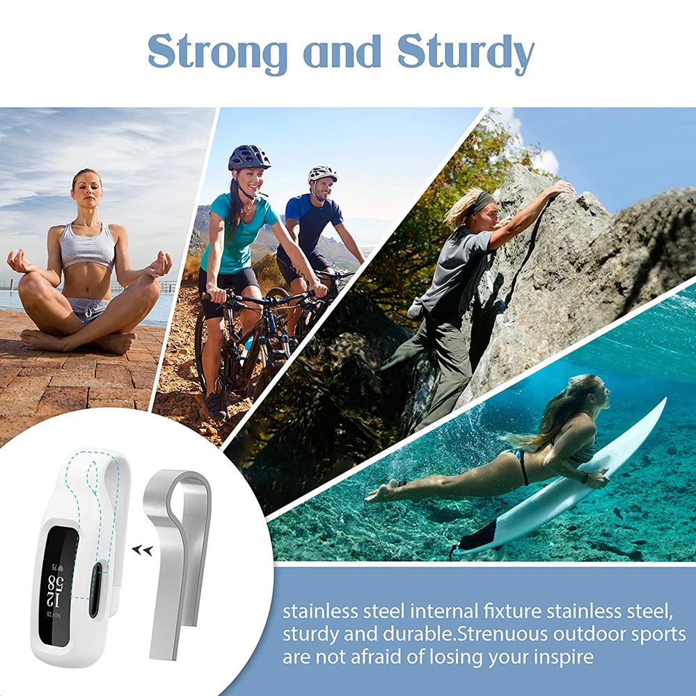 Clip Case Compatible with Fitbit Inspire 2 Fitness Tracker, Soft Silicone Replacement Accessory Clip for Fitbit Inspire 2