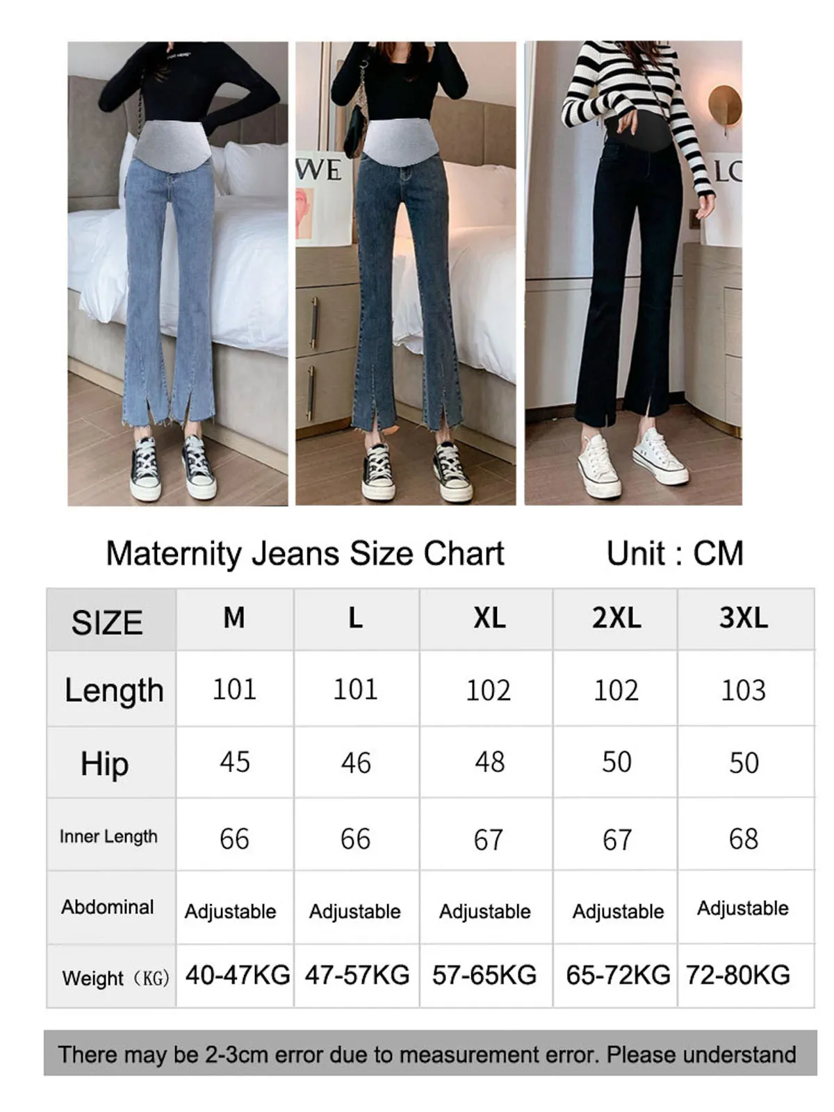 Korea Style Maternity Jeans Maternity Pants maternity stretch wide leg pants maternity Straight Jeans Maternity Pants