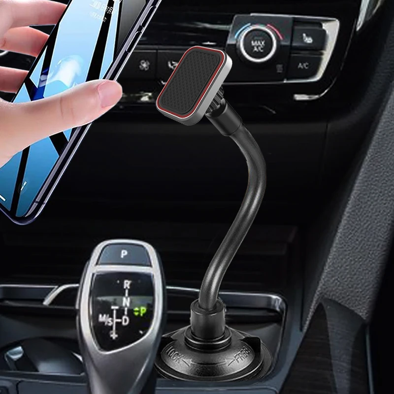 Adjustable Gooseneck Cup phone Holder Magnetic Car Cup Holder Phone Mount Long Arm Phone Cup Holder For Xiaomi Redmi Note 7 GPS