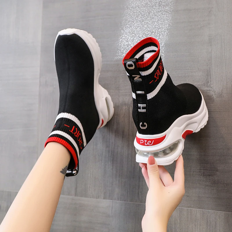 Sneakers Women Women Walking Shoes Comfortable Breathable Casual Sock Shoes Air Cushion Increasing Height Zapatos Para Caminar
