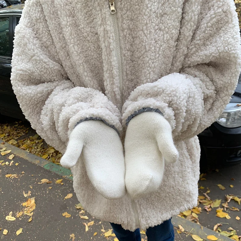 2 Paia Di Guanti Invernali Da Donna In Velluto, Convertibili Senza Dita Con Orecchie Da Coniglio – Morbidi, Termici, Con Copertura Ribaltabile E Bottone – Colore Bianco, Taglia Unica