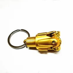 drill bit pendant oil well Metal Keyring Gift Rotatable pendant PDC Oilfield Gear Drill Bits Key Chain three cone rotary