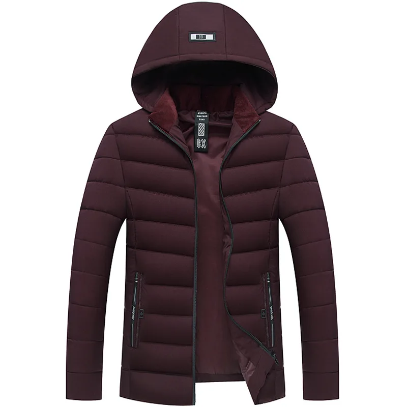 

Winter Coat Jacket Men Hooded Casual Solid Regular Zippers Waterproof Warm Thick Snow Parkas Plus Size XXXL 4XL