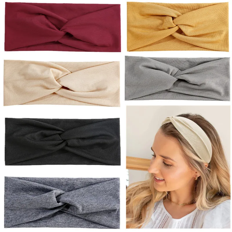 Sports Headbands For Women Criss Cross Elastic Hair Bands Boho Turban Leopard Print Headwraps Hair Accessories