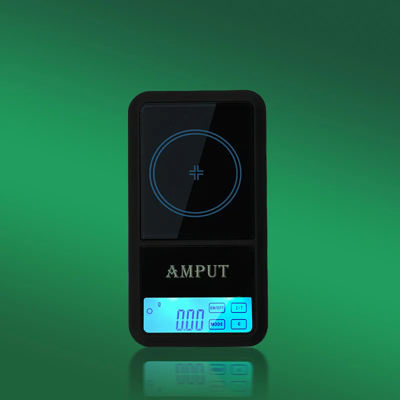 AMPUT 0.01g Pocket Touch Digital Scale 100g 200g 500g Portable Electronic Jewelry Scales LCD Blue Backlight Bench Weight Balance