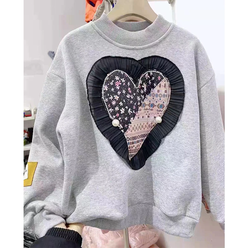 

Свитер для девочек-подростков, толстовка, пуловер, пальто для осени и весны 2022, модная детская утепленная бархатная теплая куртка на Рождество