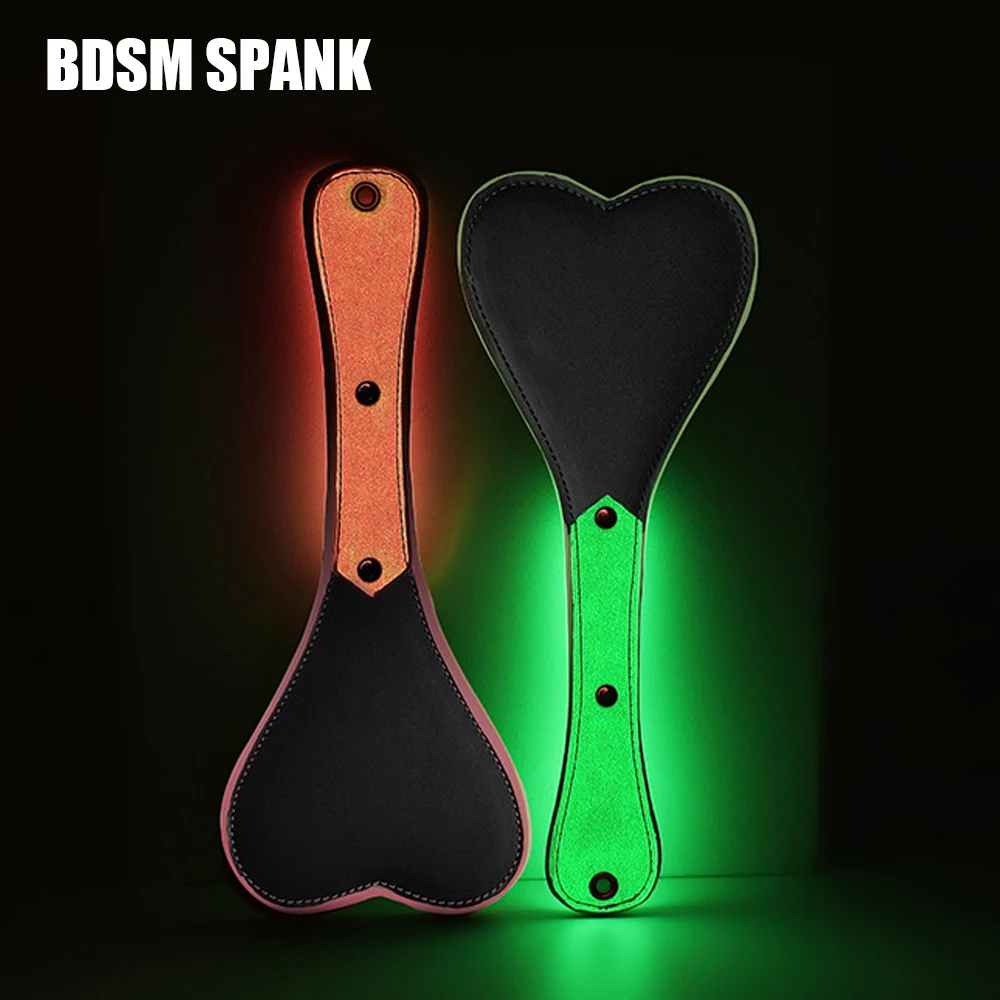 

Luminous Bondage leather Whip Beat Heart Spanking Paddle Slave Spanker BDSM Couple Cosplay Adult Game Flirting Fetish Sex Toys