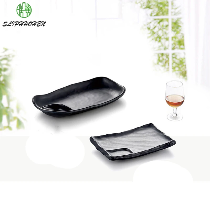 Imitation Porcelain Dinnerware Dinner Plate Japanese Cuisine Sushi Dish A5 Melamine Restaurant Tableware