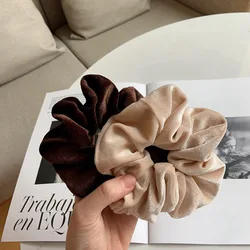 Moda Big Velvet Scrunchies fasce per capelli elastici donna porta coda di cavallo di alta qualità cravatte per capelli fasce accessori per capelli invernali