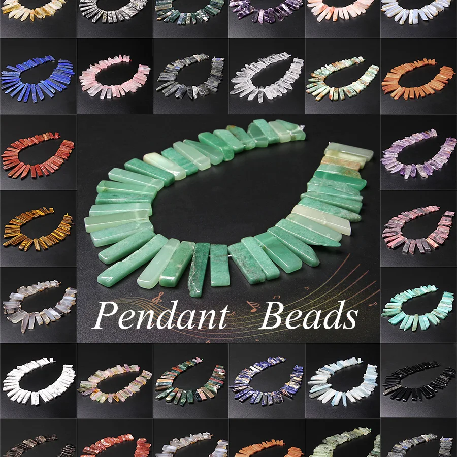 New Arival Natural Pendant Accessories Stone Beads Lapis Amethysts Amazonite Loose Point Bead For Jewelry Making Nacklace DIY