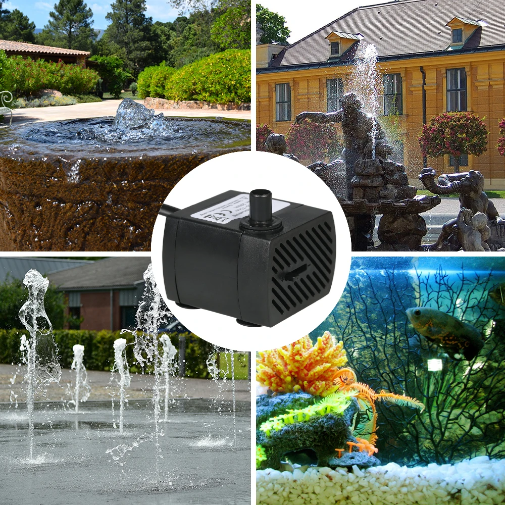 110V/220V 2.5W/3W/4W/5W Ultra-Quiet Submersible Water Fountain Pump Filter Fish Pond Aquarium Water Pump Tank Garden Fountain