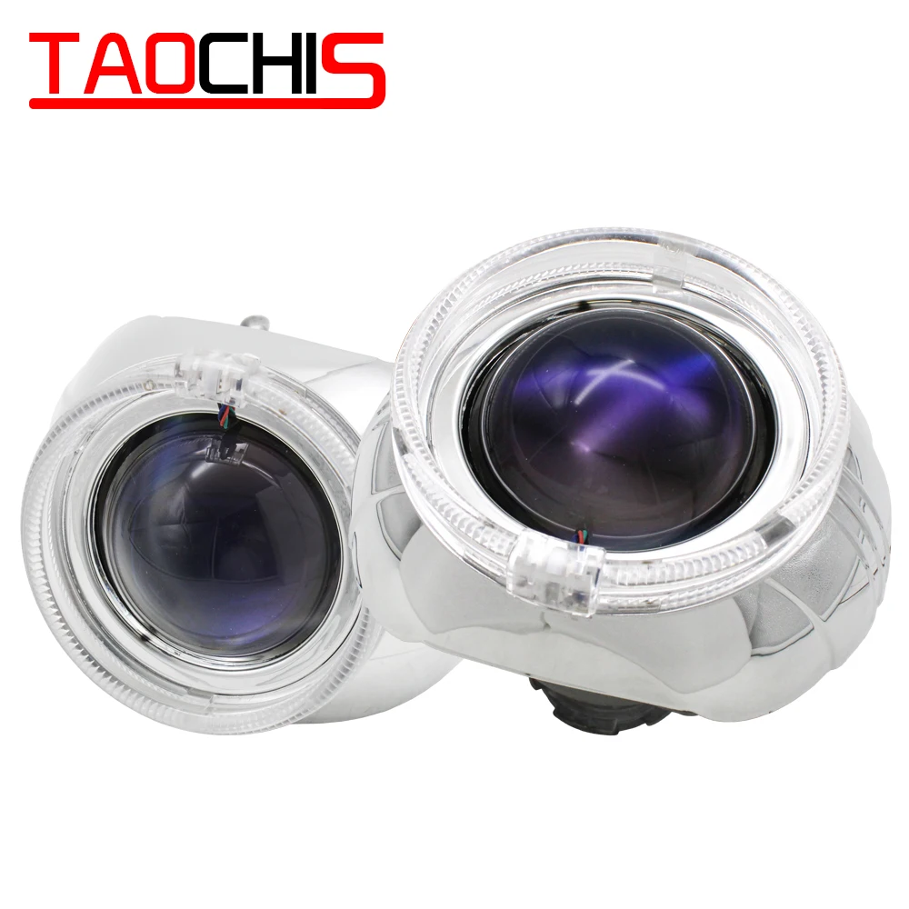 TAOCHIS 3.0 inch Bi xenon Projector Lens Kit for HELLABlack type With Smax Shroud APP control angel devil eyes Modify Head Light